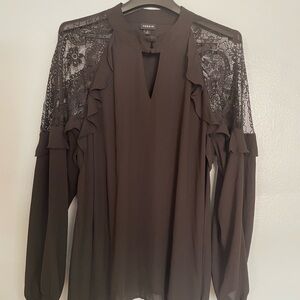 Torrid Black Lace Detail Blouse